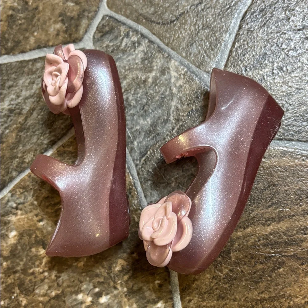 Mini Melissa Pink Rose Dress Shoes